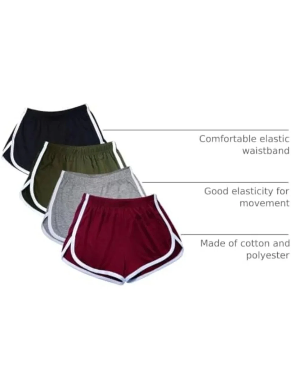 4 Pack Women's Cotton Yoga & Dance Shorts - Summer Athletic Cycling & Hiking